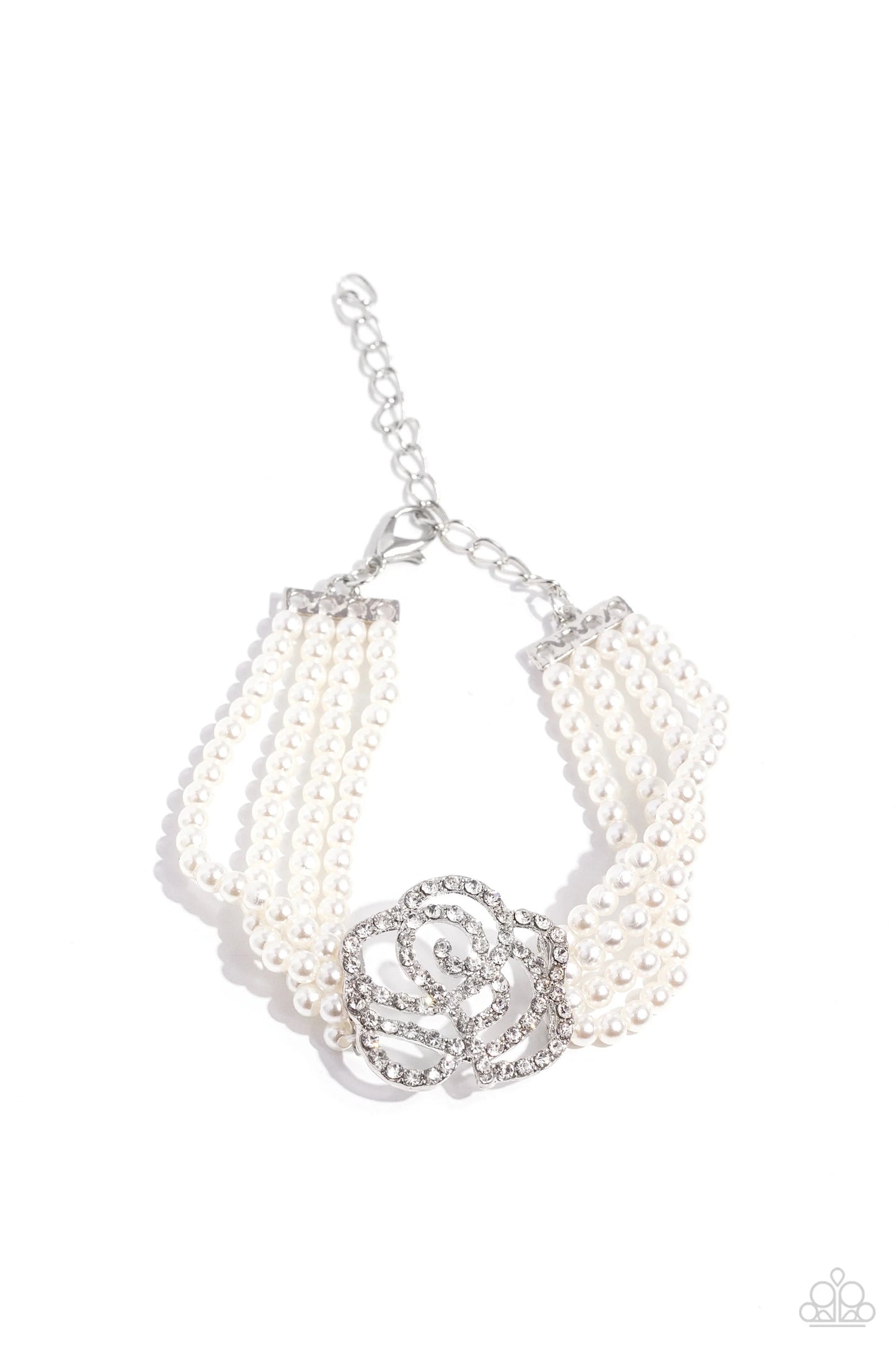 Paparazzi Regal Rose - White Bracelet