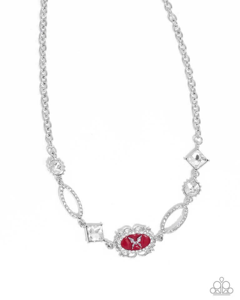 Paparazzi Necklace ~ Aerial Approval - Red