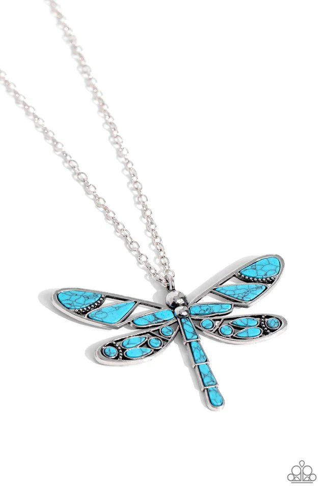 Paparazzi Necklace ~ FLYING Low - Blue