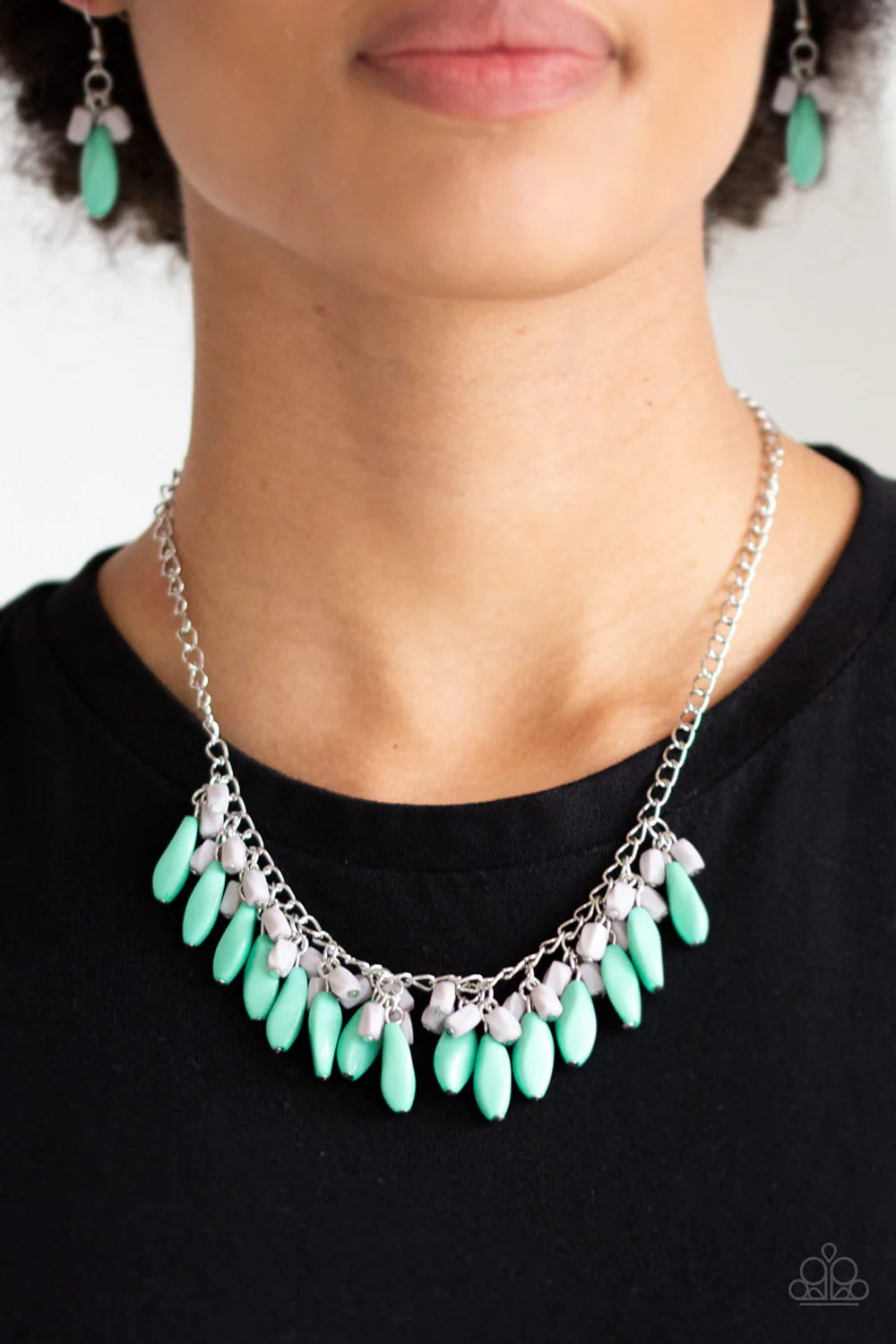 Paparazzi Necklace ~ Bead Binge - Green