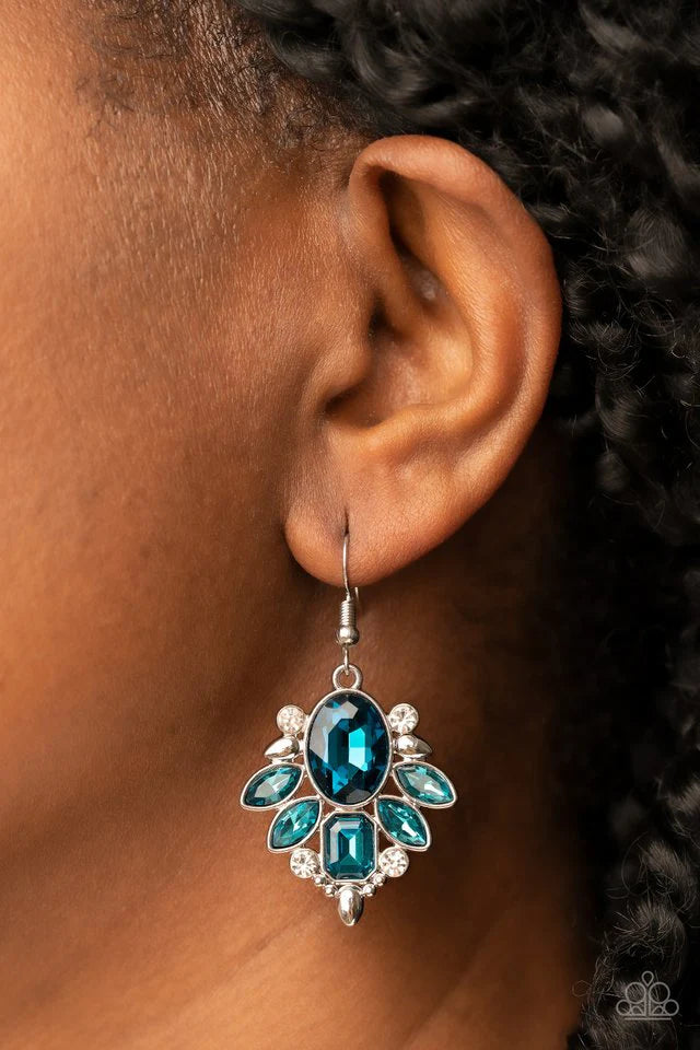 Paparazzi Earring ~ Glitzy Go-Getter - Blue