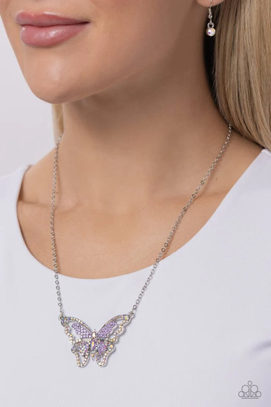 Paparazzi Necklace ~ Weekend WINGS - Purple