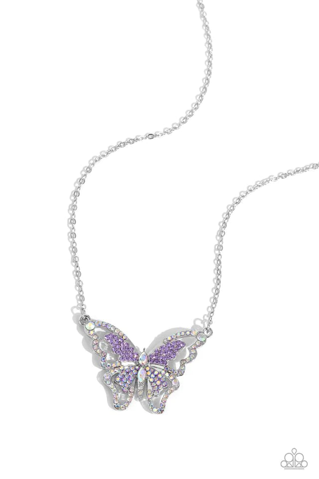 Paparazzi Necklace ~ Weekend WINGS - Purple