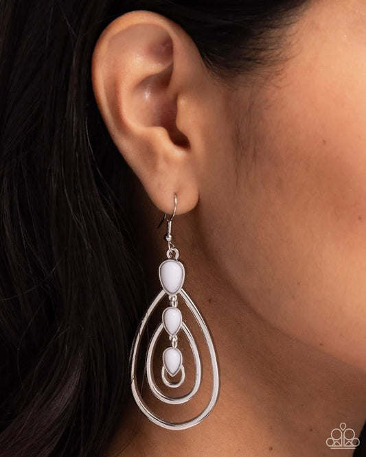 Paparazzi Earring ~ Sweat and TIERS - White