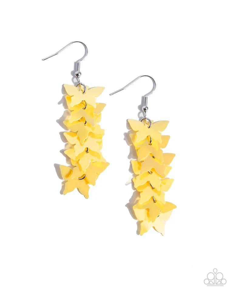 Paparazzi Earring ~ Aerial Ambiance - Yellow