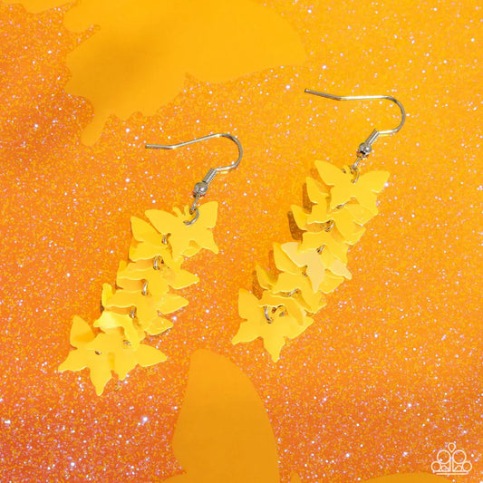 Paparazzi Earring ~ Aerial Ambiance - Yellow