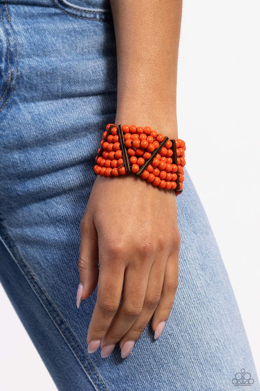 Paparazzi Bracelet ~ Way Off TROPIC - Orange