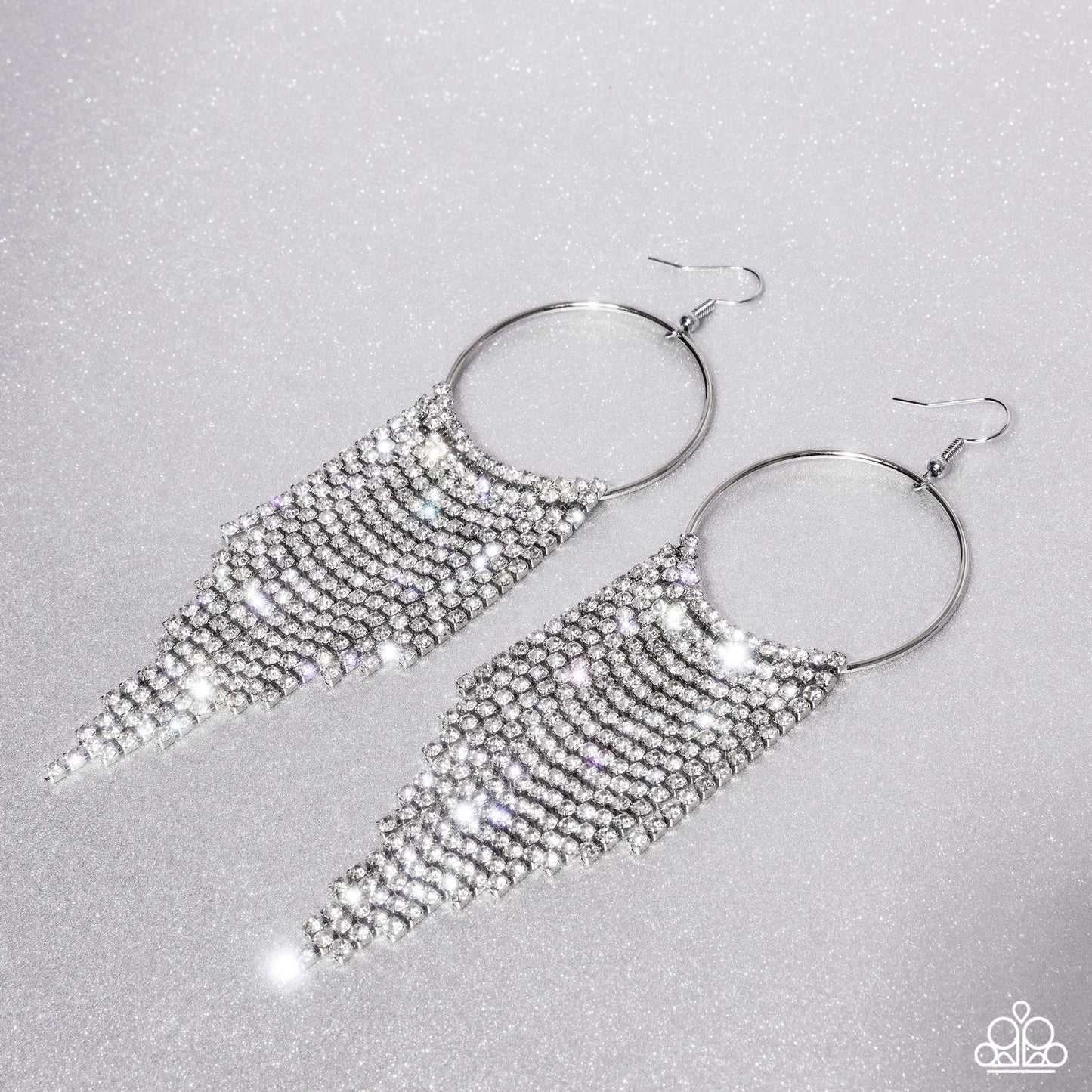 Streamlined Shimmer - White Earrings