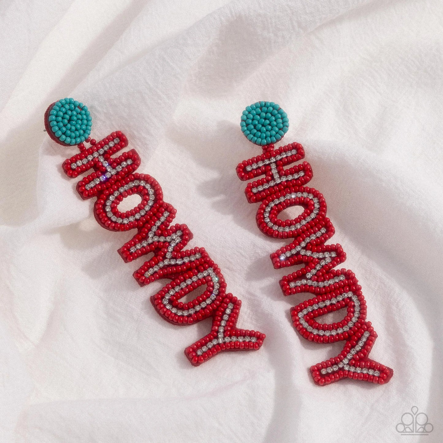 Paparazzi Howdy Headline - Red Post Earrings