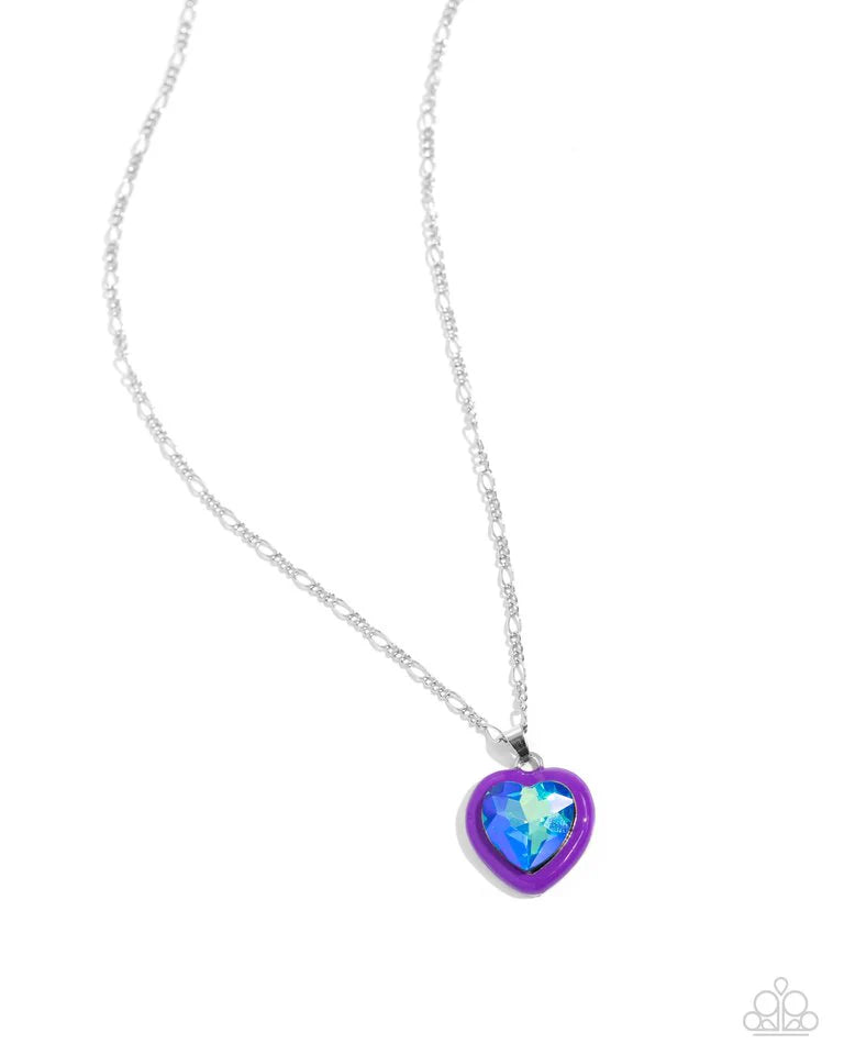 Paparazzi Necklace ~ Heartfelt Hope - Purple/Paparazzi Earring ~ Heartfelt Haute - Purple