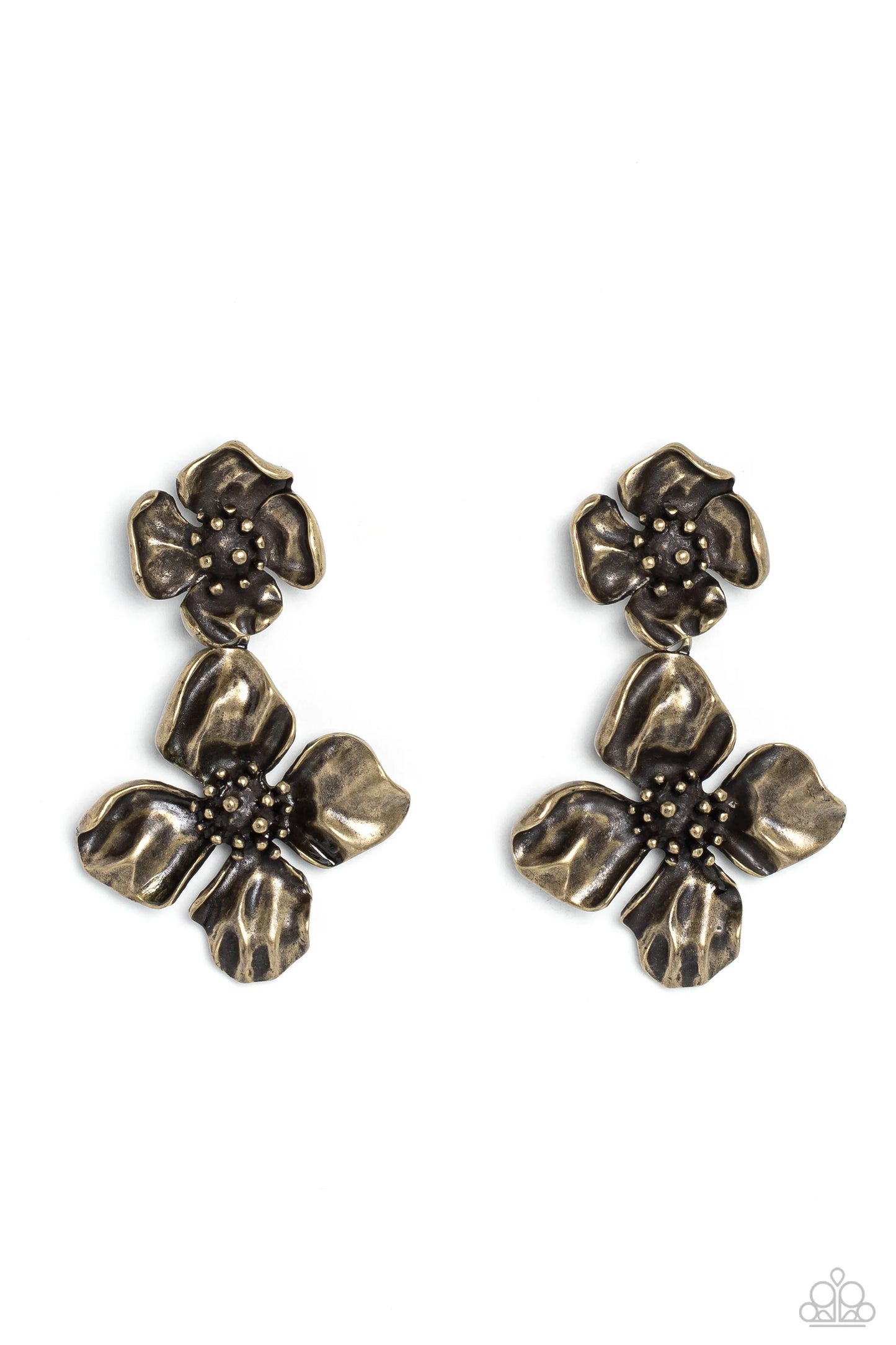 Paparazzi Gilded Grace - Brass Post Earrings