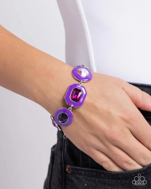 Paparazzi Bracelet ~ Glazed Guest - Purple