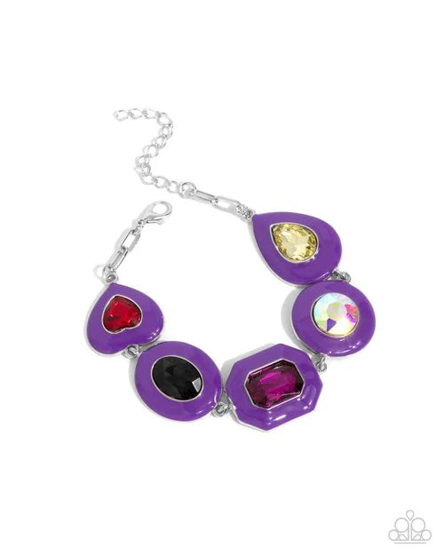 Paparazzi Bracelet ~ Glazed Guest - Purple