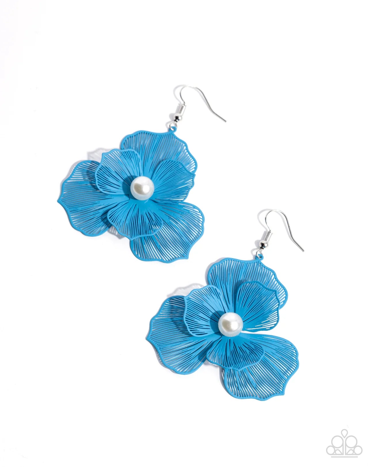 PAPARAZZI "PETAL THE SCORE" BLUE EARRINGS