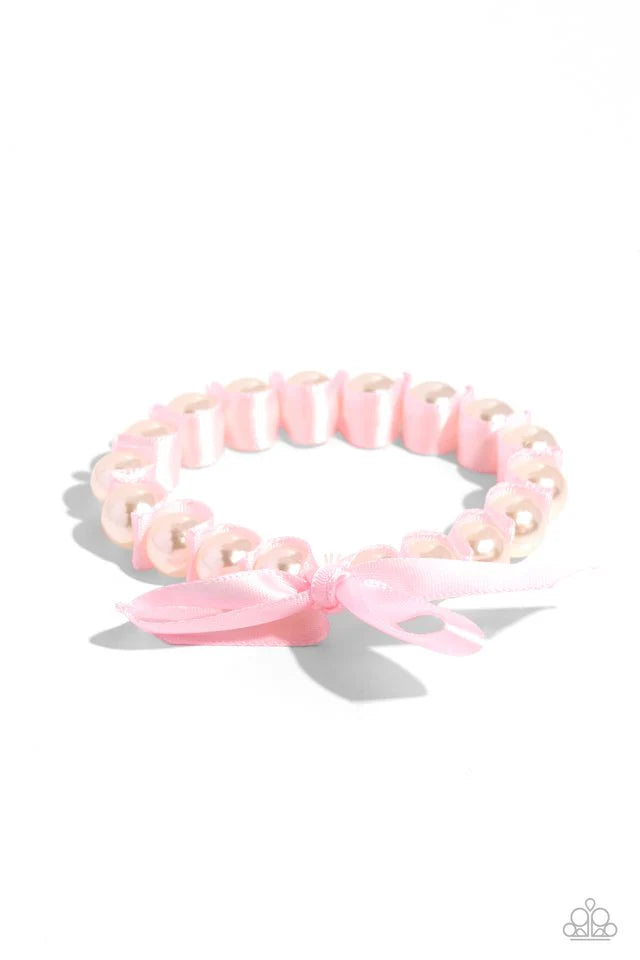 Paparazzi Bracelet ~ Ribbon Rarity - Pink