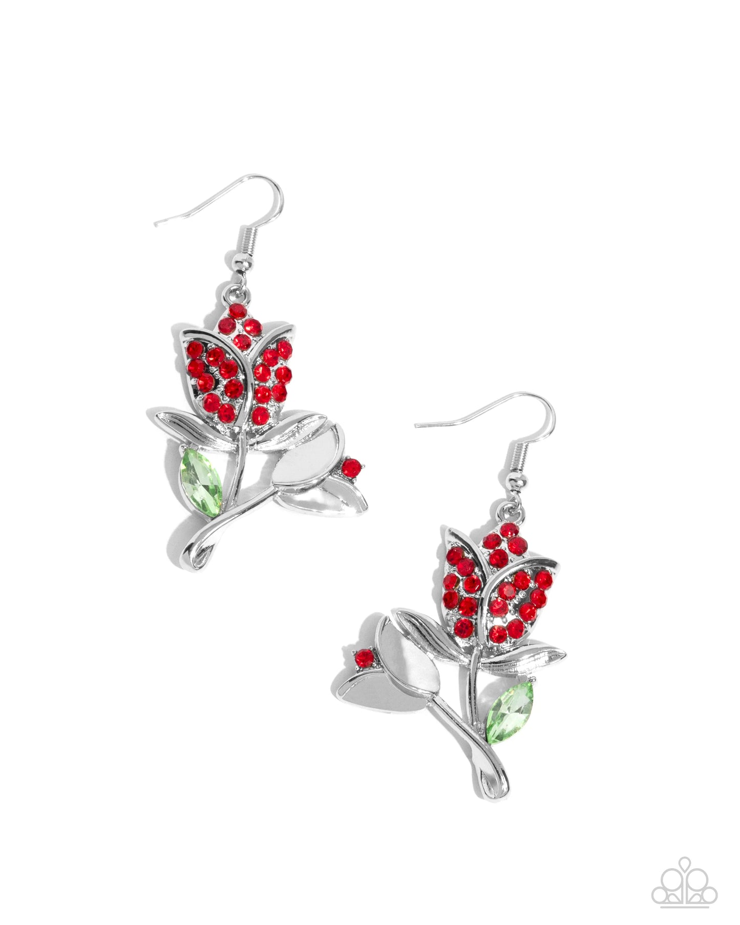 Paparazzi Tulip Tradition - Red Earrings