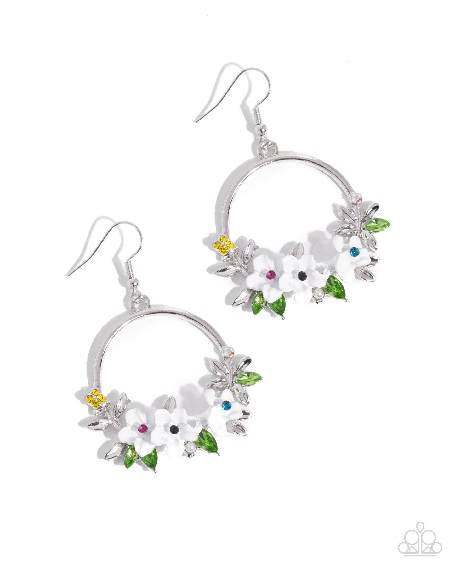 Paparazzi Fairy Freestyle - White Earrings