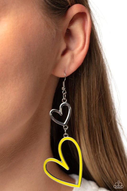 Paparazzi Earring ~ Pristine Pizzazz - Yellow