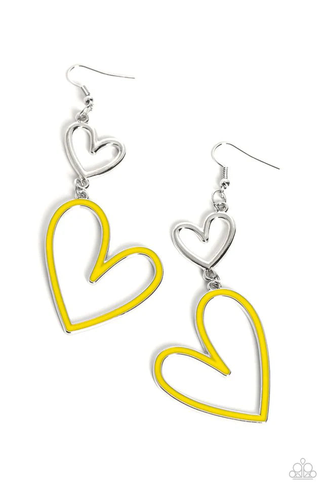 Paparazzi Earring ~ Pristine Pizzazz - Yellow