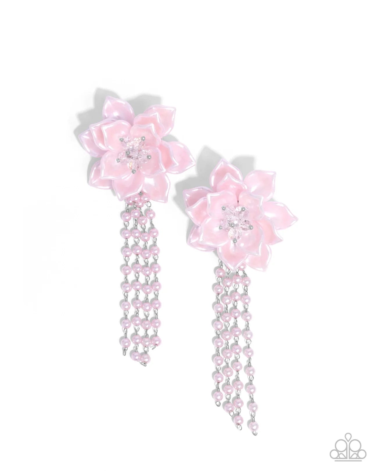 PAPARAZZI "LOTUS LENGTH" PINK POST EARRINGS