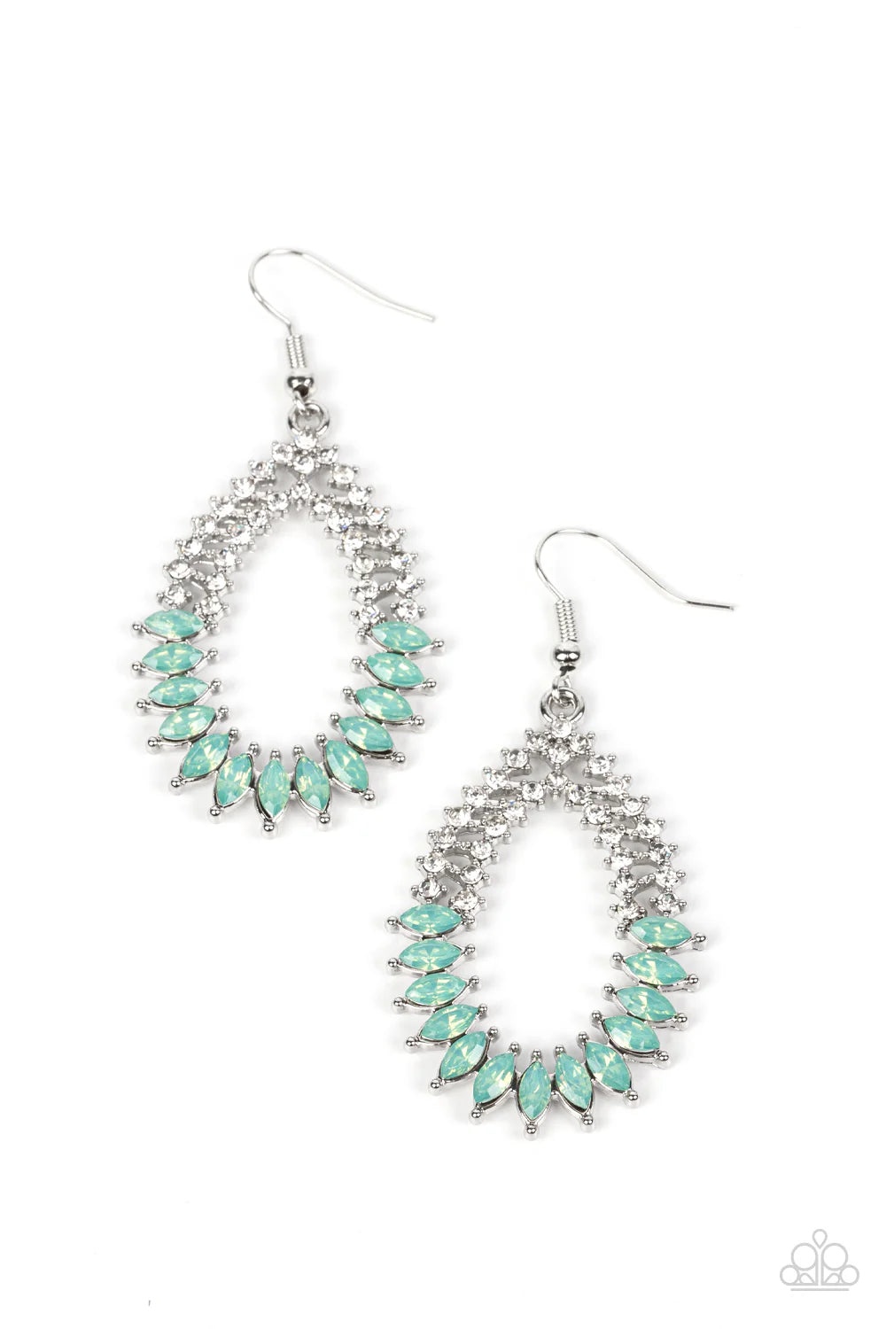 PAPARAZZI "LUCID LUSTER" GREEN EARRINGS