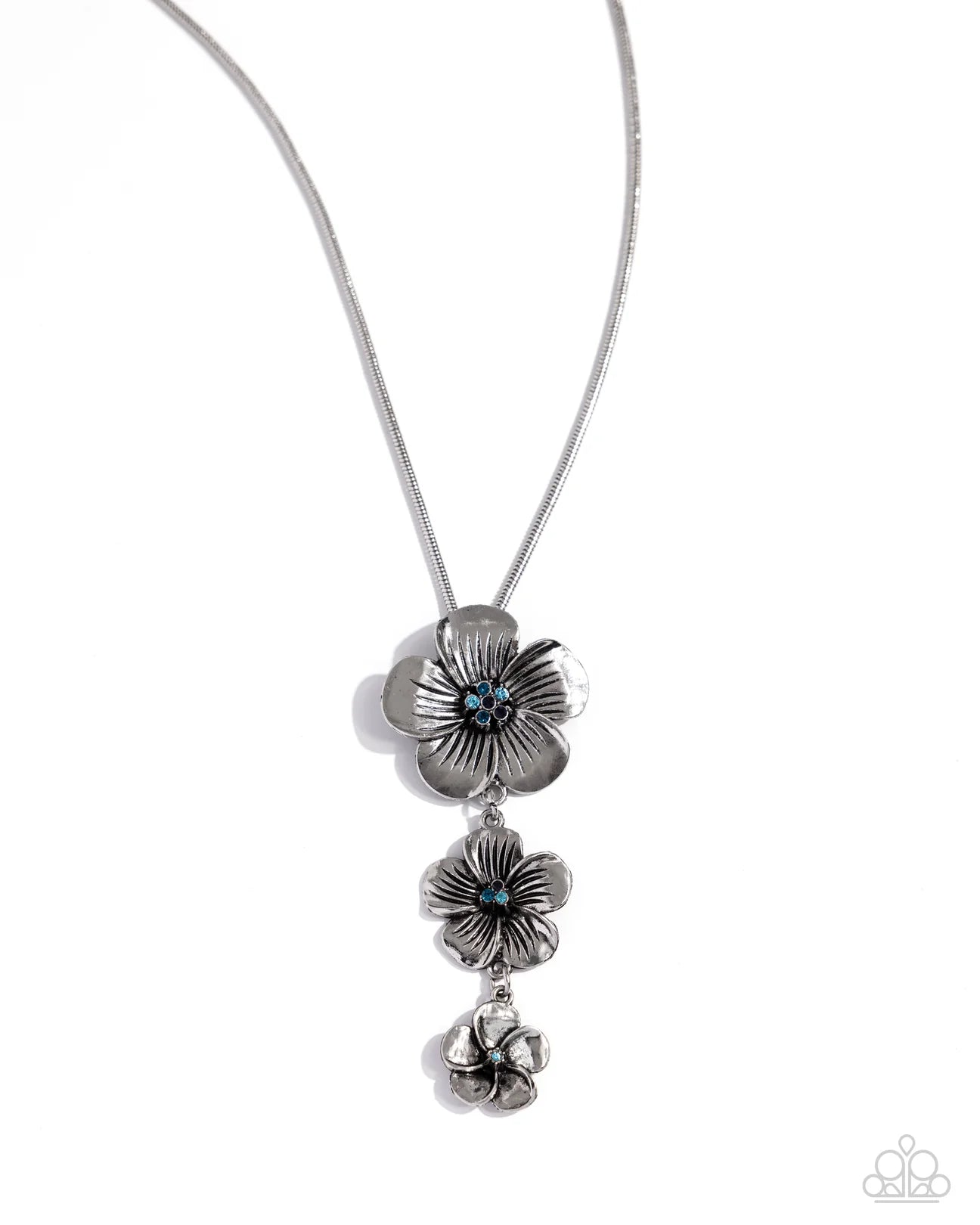 PAPARAZZI "WALLFLOWER WHIMSY" BLUE NECKLACE