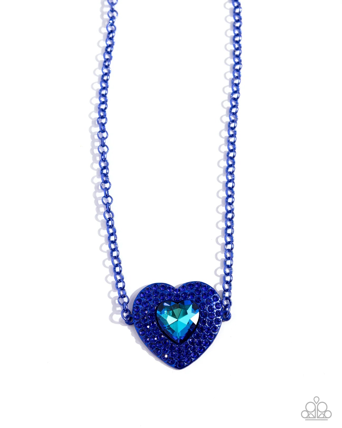 PAPARAZZI "LOCKET LEISURE" BLUE NECKLACE