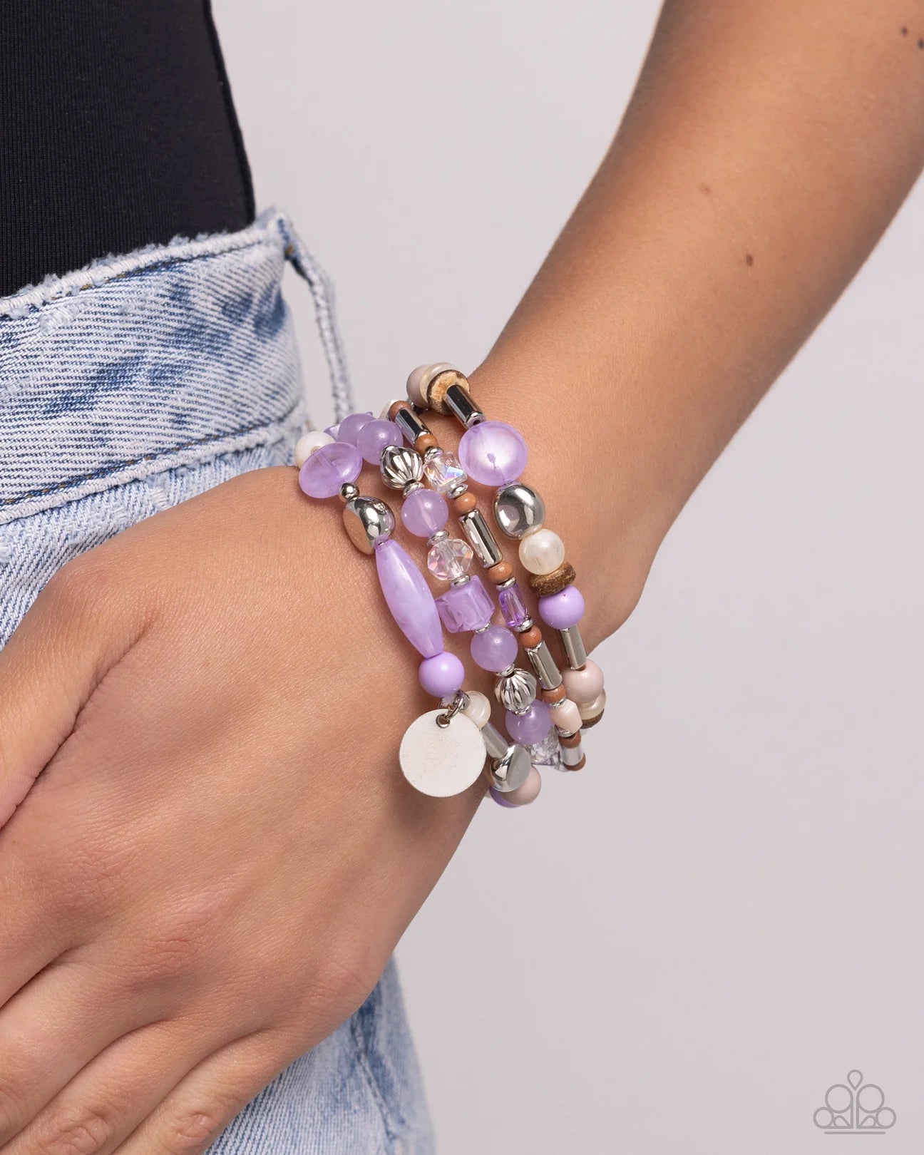 PAPARAZZI "CLOUDY CHIC" PURPLE BRACELET