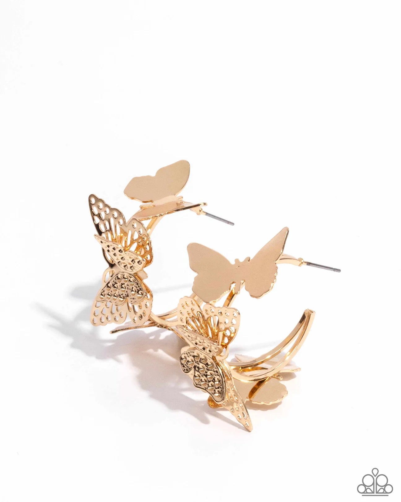 PAPARAZZI "NO WINGS ATTACHED" GOLD POST EARRINGS