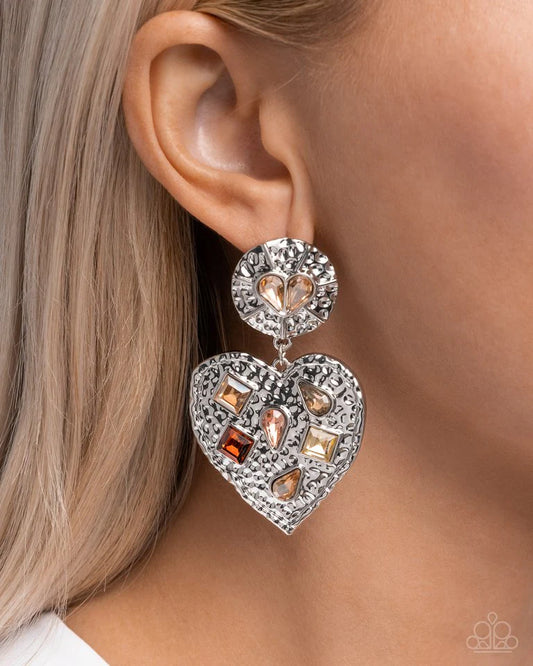 Paparazzi Earring ~ Antiqued Allure - Brown