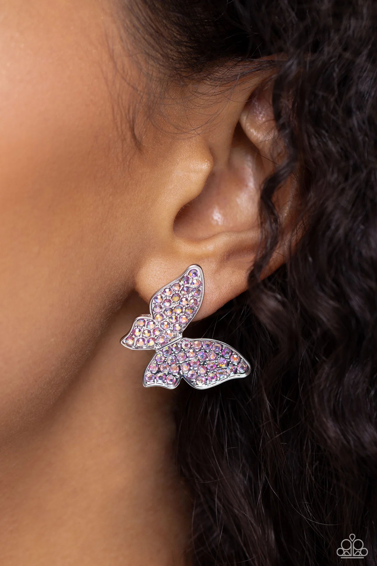 PAPARAZZI "HIGH LIFE" PINK POST EARRINGS