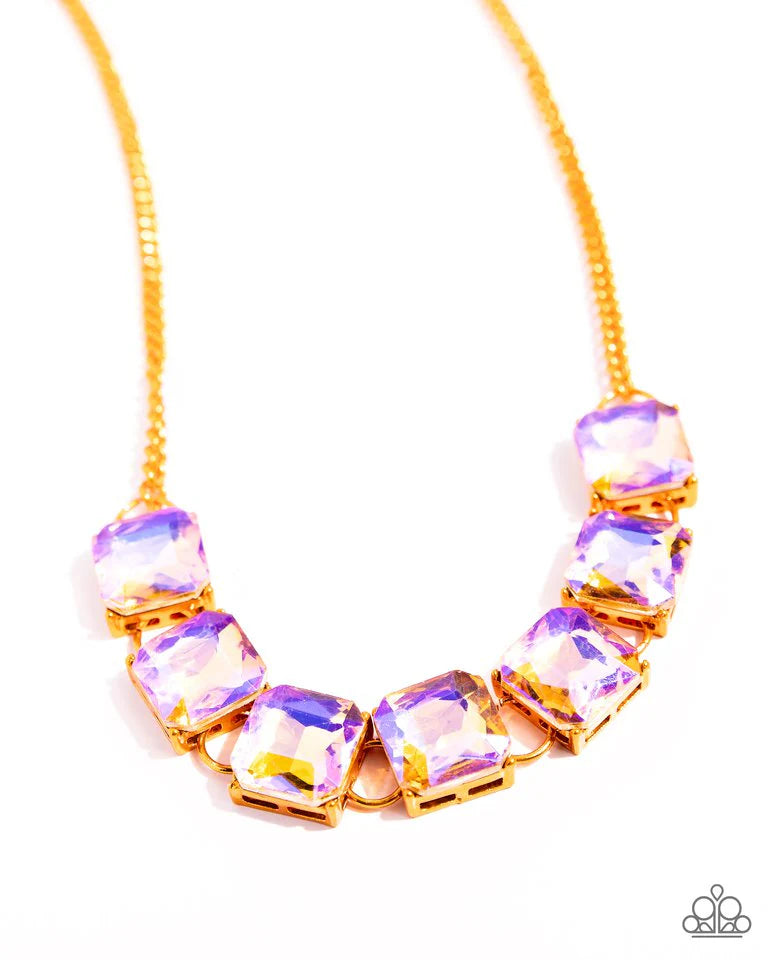 Paparazzi Necklace ~ I SQUARE to Secrecy - Orange