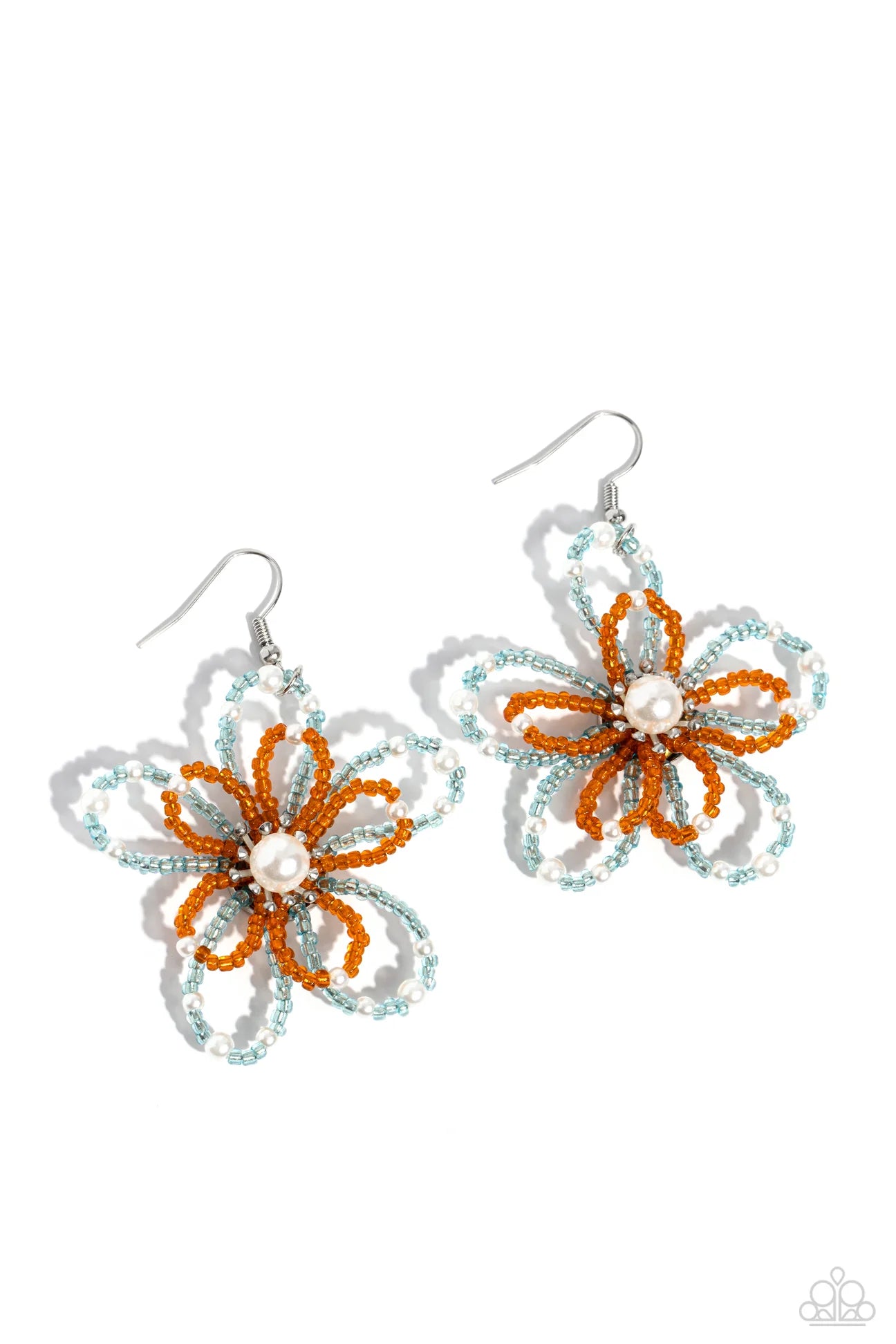 PAPARAZZI "PEARL CRUSH" ORANGE EARRINGS