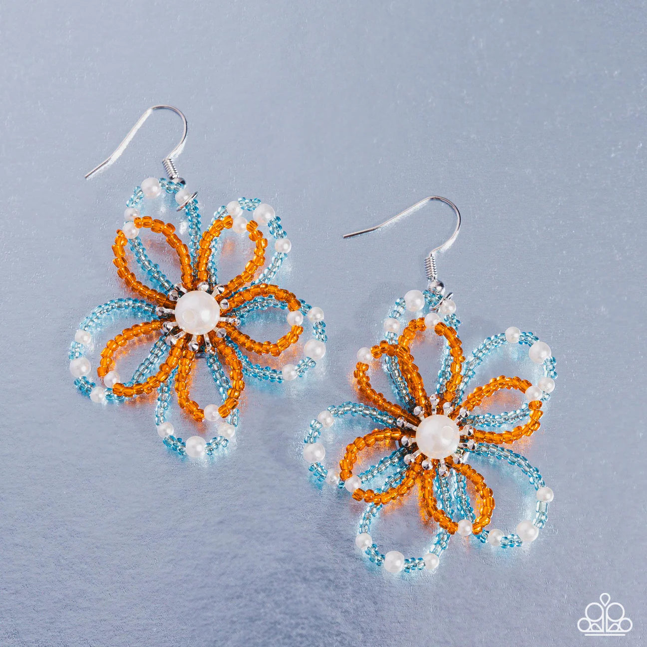 PAPARAZZI "PEARL CRUSH" ORANGE EARRINGS