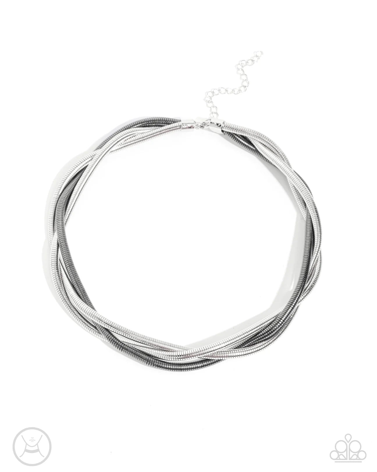 PAPARAZZI "SLEEK SPLENDOR" SILVER CHOKER NECKLACE