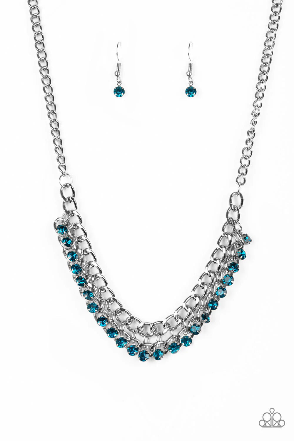 PAPARAZZI "GLOW AND GRIND" BLUE NECKLACE