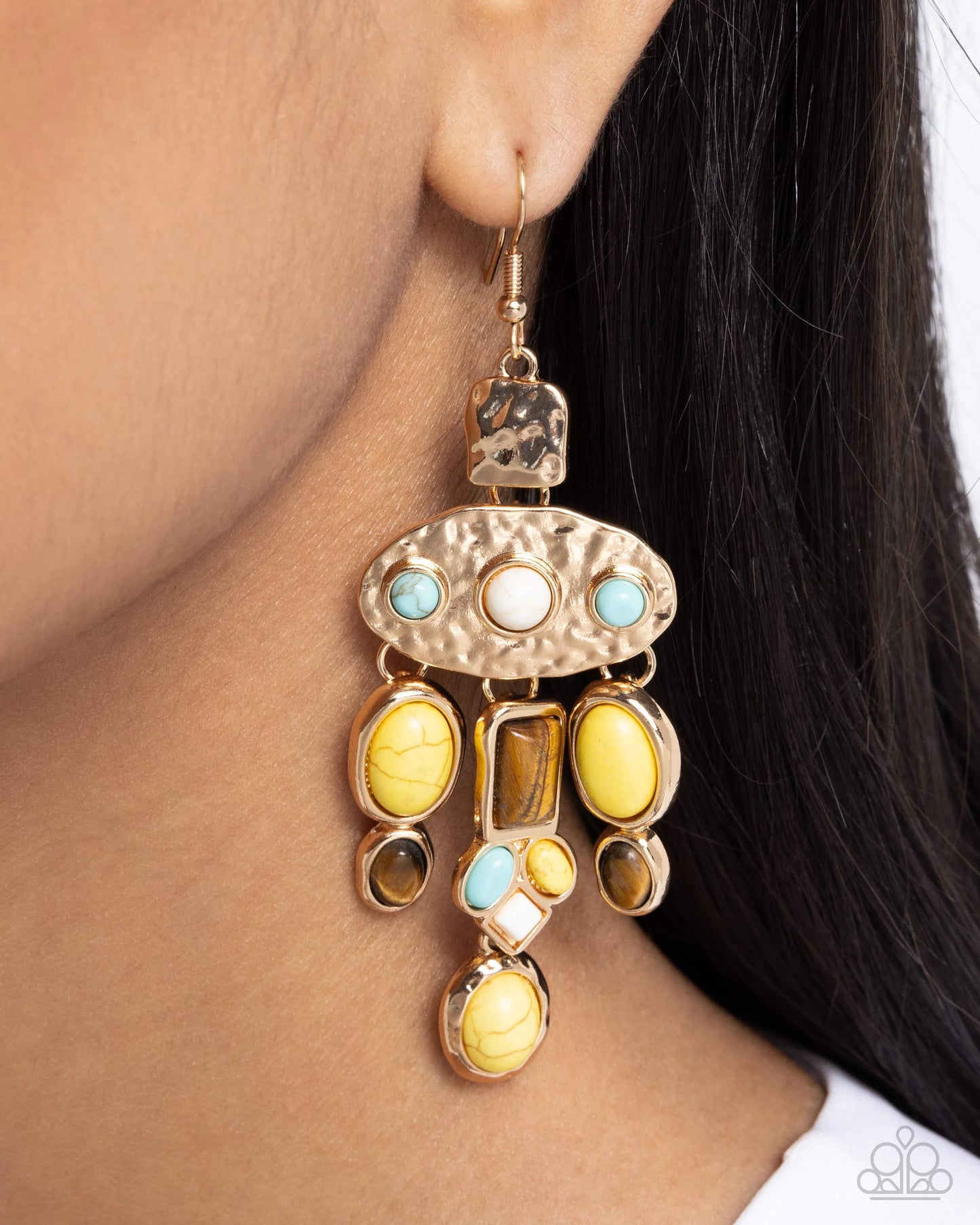 Paparazzi Inspired Interval - Yellow Earrings