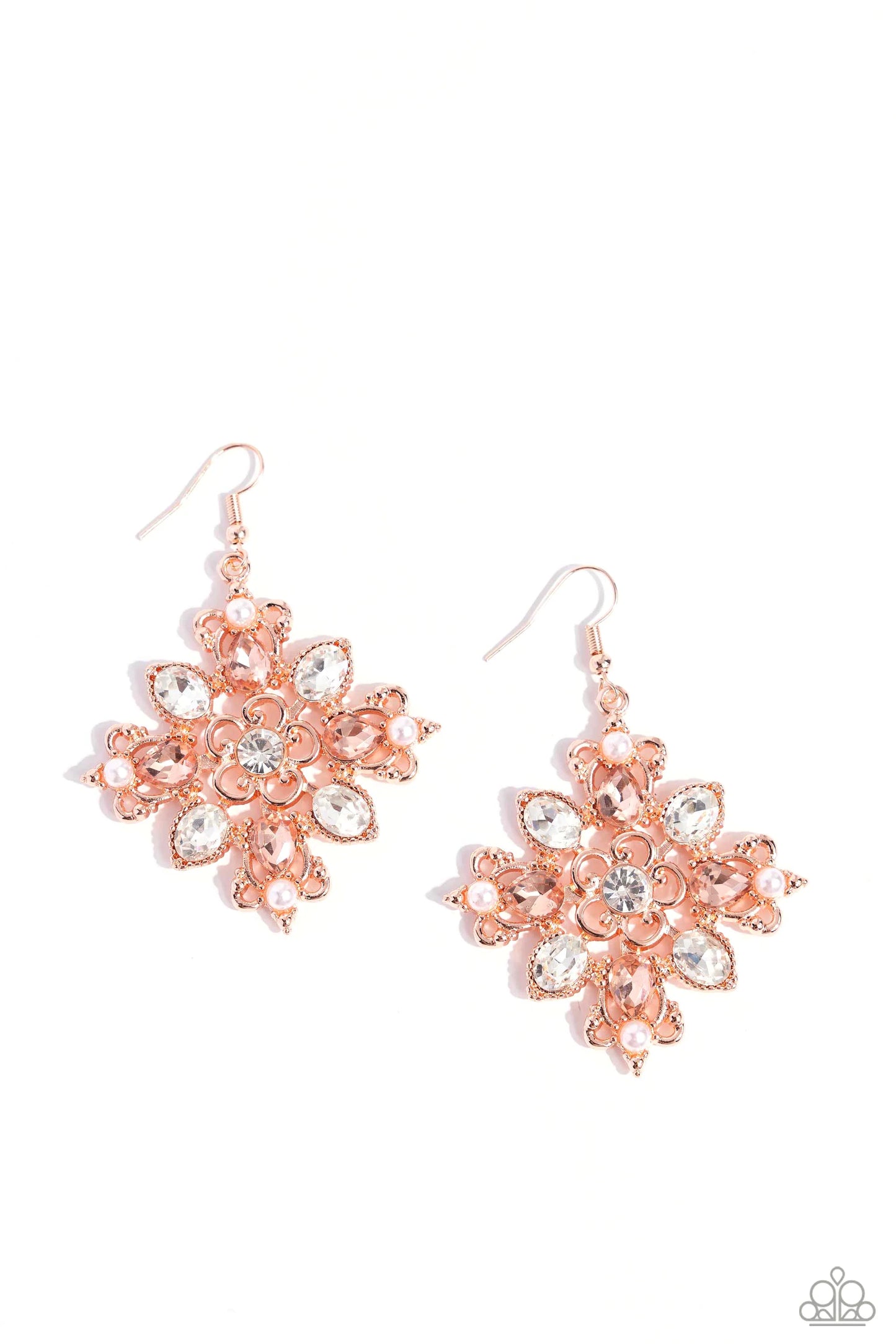 Paparazzi Fancy-Free Florals - Copper Earrings