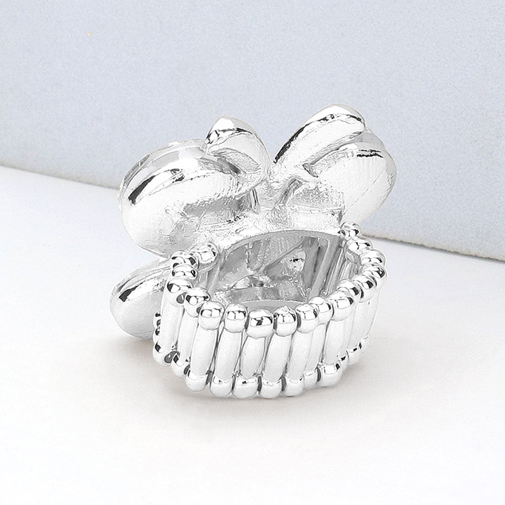 Butterfly Crystal Stone Cluster Stretch Ring