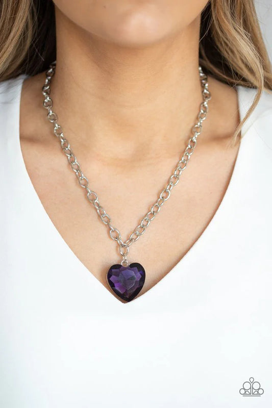 Paparazzi Flirtatiously Flashy - Purple Necklace