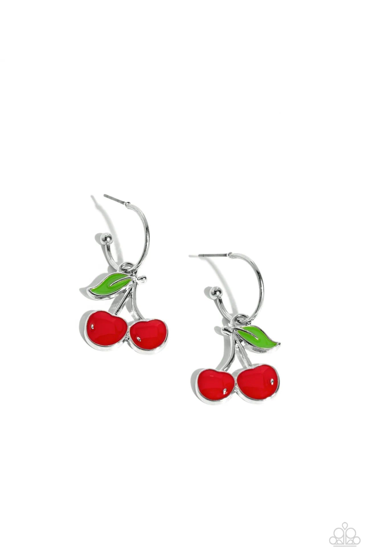 PAPARAZZI "CHERRY CALIBER" RED POST EARRINGS