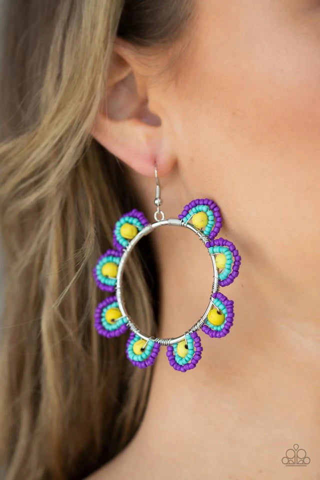 Paparazzi Earring ~ Groovy Gardens - Yellow