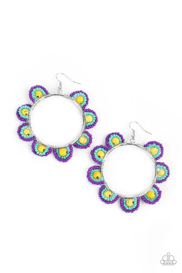 Paparazzi Earring ~ Groovy Gardens - Yellow