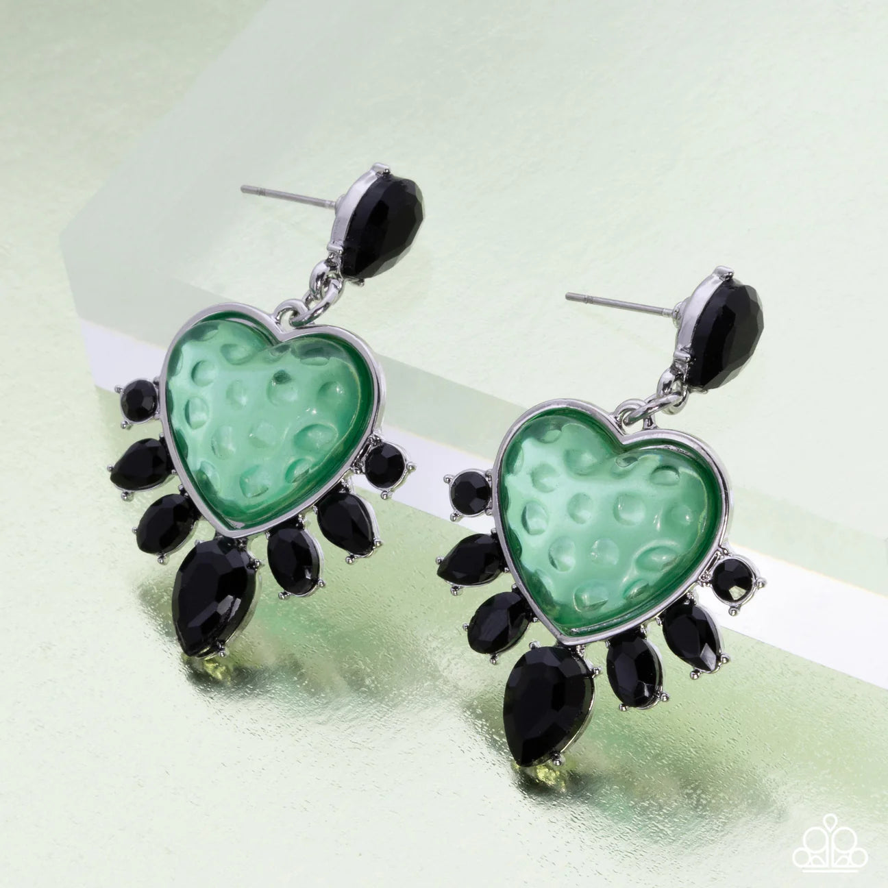 PAPARAZZI "RESORT RADIANCE" GREEN POST EARRINGS