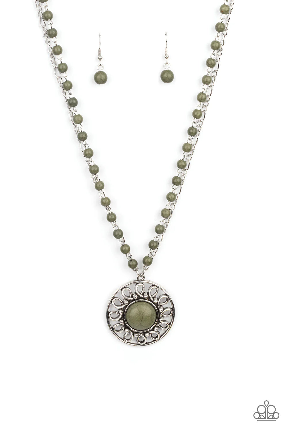 PAPARAZZI "SAHARA SUBURB" GREEN NECKLACE