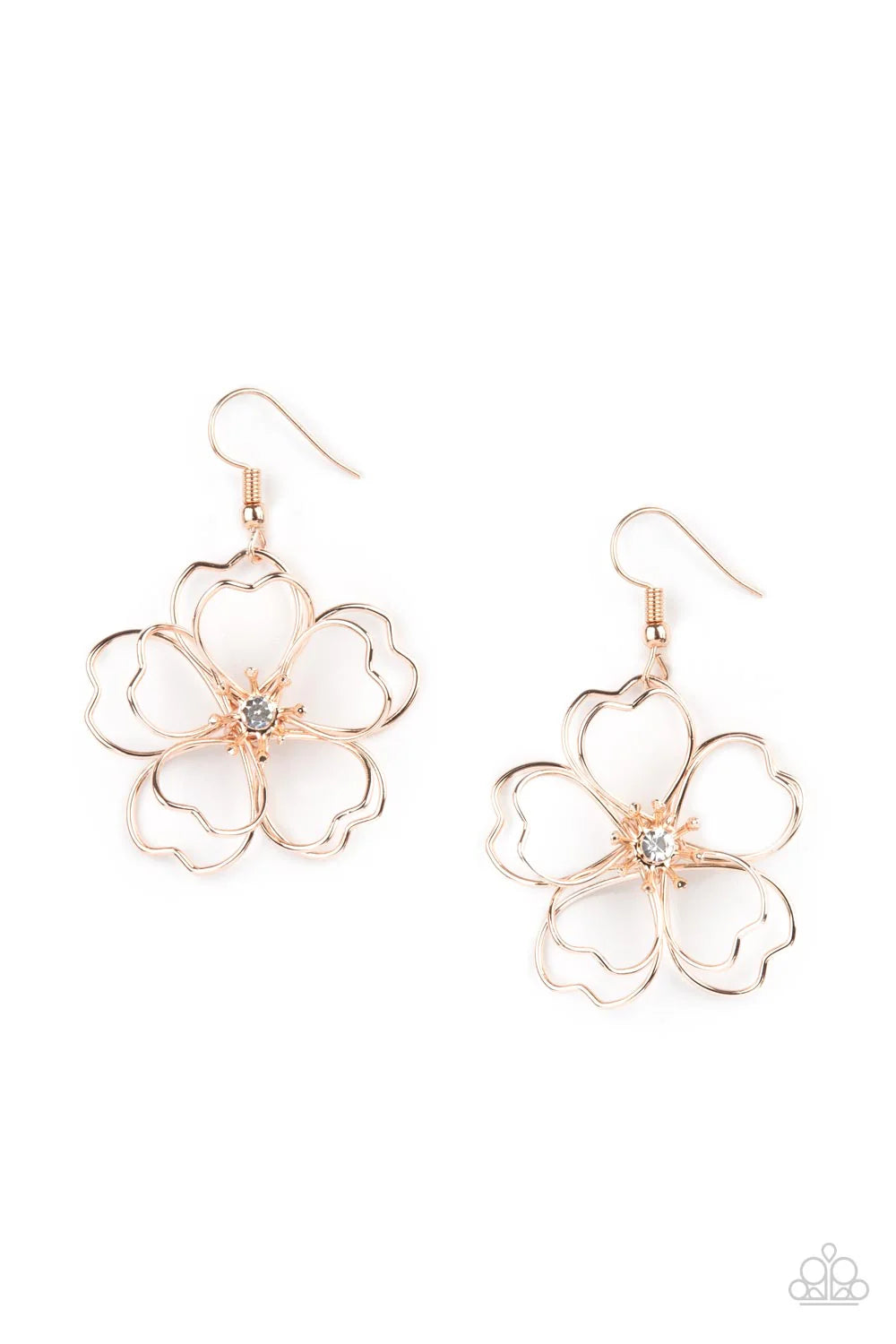 PAPARAZZI "PETAL POWER" ROSE GOLD EARRINGS