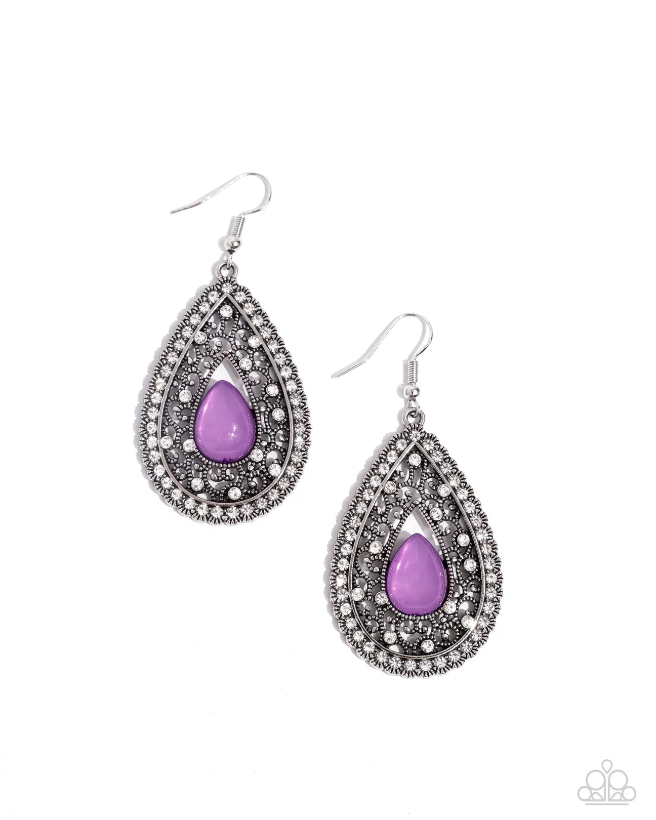 PAPARAZZI "CLOUD NINE COUTURE" PURPLE EARRINGS