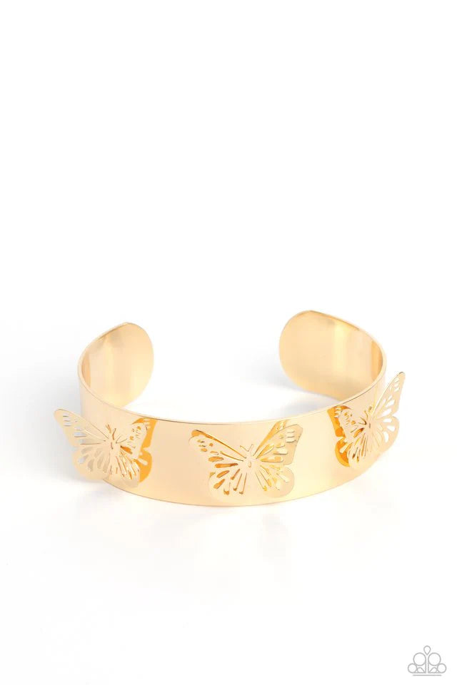 Paparazzi Bracelet ~ Magical Mariposas - Gold