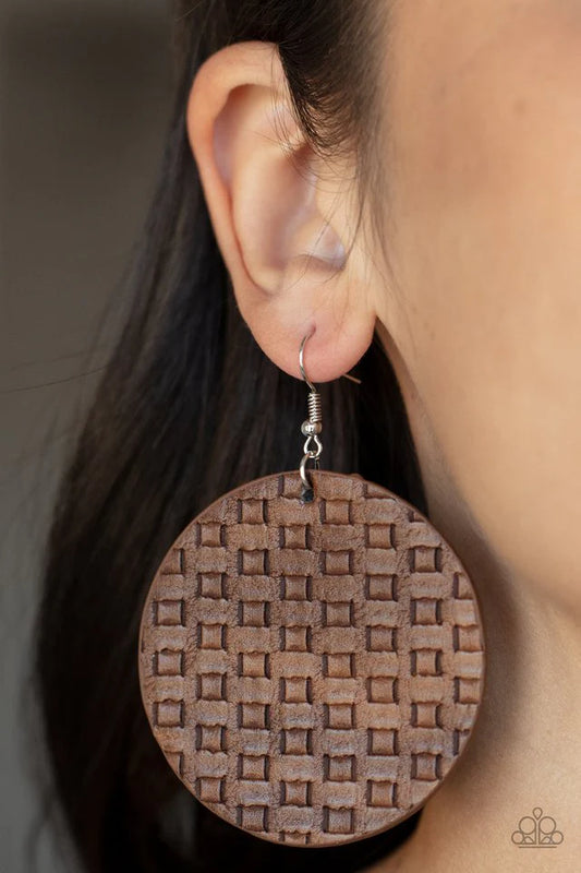 Paparazzi Earring ~ WEAVE Me Out Of It - Brown