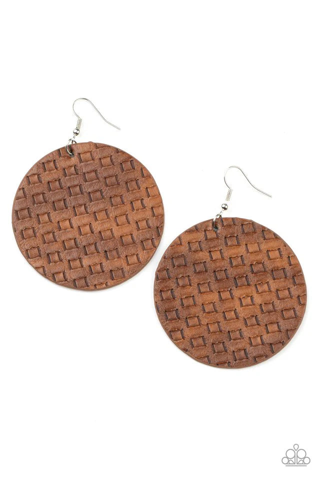 Paparazzi Earring ~ WEAVE Me Out Of It - Brown